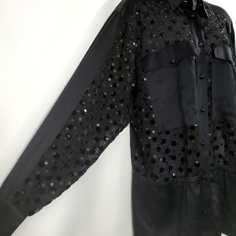 Escada Satin And Sequined Blouse - Picture 3 of 8